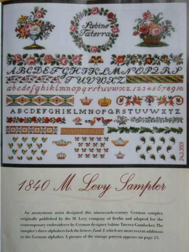 "M. Levy 1840" in "SAMPLER & ANTIQUE NEEDLEWORK QUARTERLY", Winter 2008, Volume 53 "M. Levy 1840" in "SAMPLER & ANTIQUE NEEDLEWORK QUARTERLY", Winter 2008, Volume 53